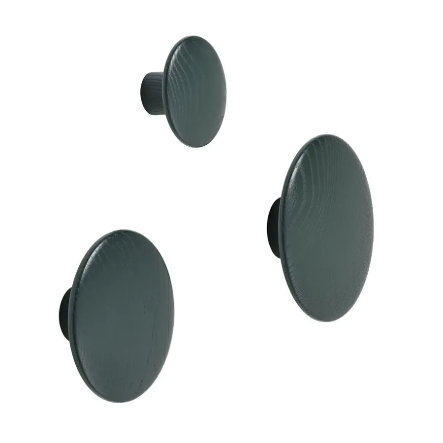 Muuto The Dots kledinghaak dark green, Large< Haken & Hangers|Opbergoplossingen Voor De Kinderkamer