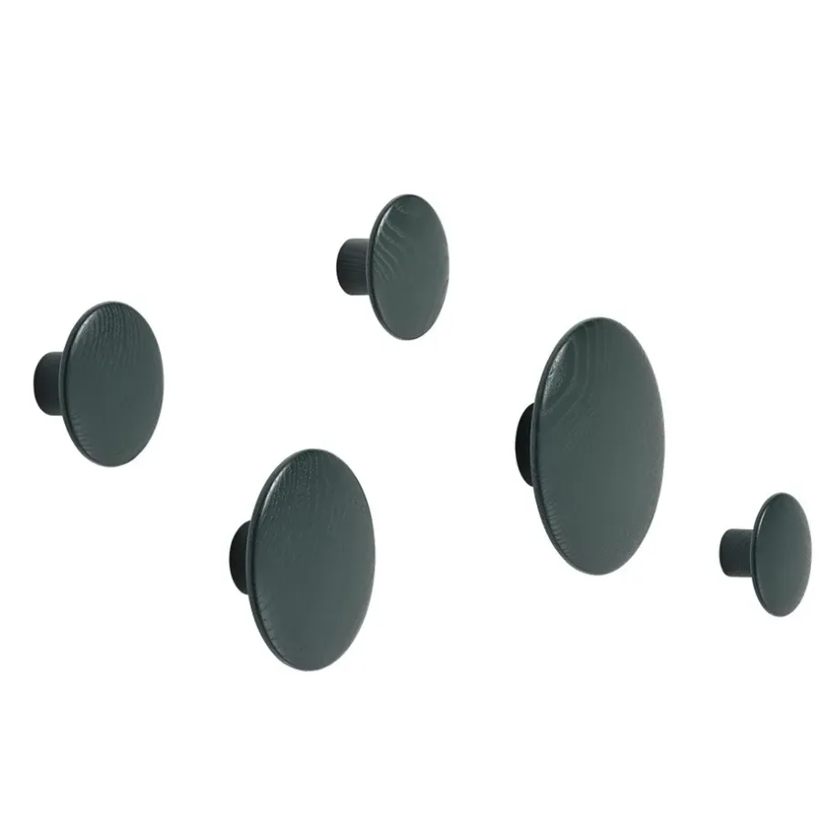 Muuto The Dots kledinghaak dark green, XS< Haken & Hangers|Opbergoplossingen Voor De Kinderkamer