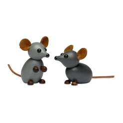 Spring Copenhagen The farm mouse decoratie 7 cm, Grijs< Houten Beelden