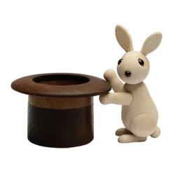 Spring Copenhagen The Magic Hat konijn decoratie 9,5 cm, Esdoorn< Houten Beelden
