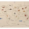 Ferm Living The world stoffen kaart, Offwhite< Wanddecoraties|Kinderkamer Interieuraccessoires