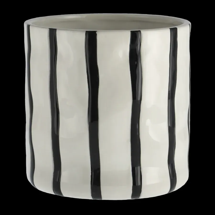 Scandi Living Thrive pot Ø16 cm, Wit-zwart< Bloempotten
