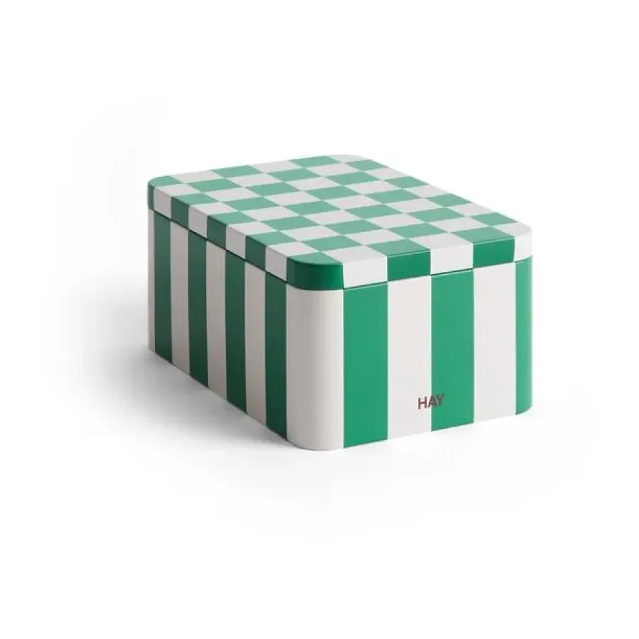 HAY Tin Container voorraadpot small, Green-off white< Dozen & Boxen