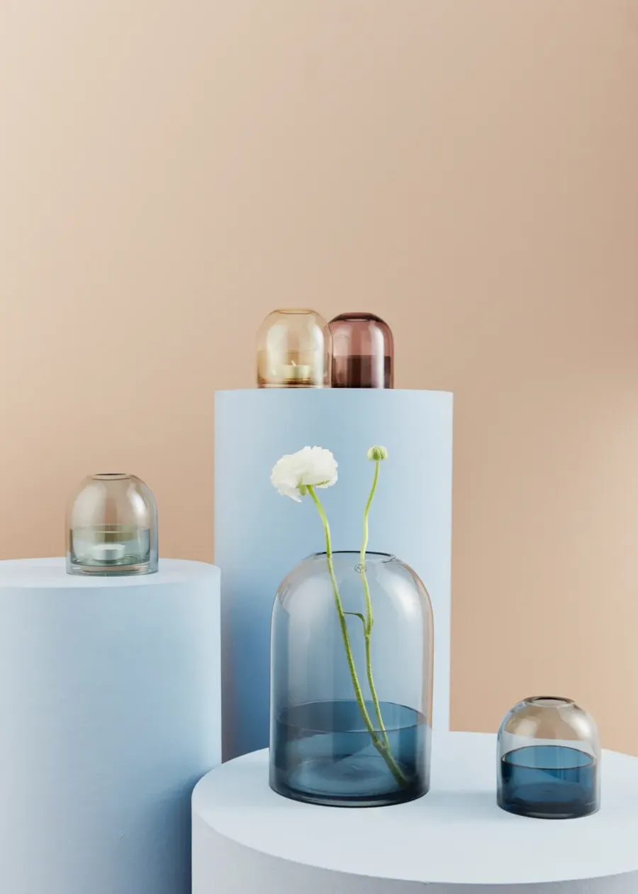 AYTM Tota kaarsenhouder, zwart-marineblauw< Kaarsenhouders & Kaarsenborden