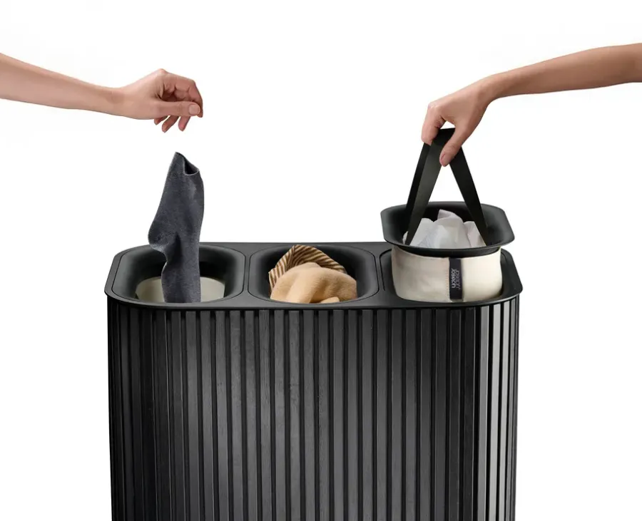 Joseph Joseph Tota Trio Luxe wasmand 90 L, Black< Wasmanden