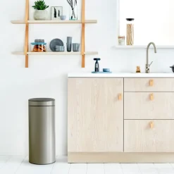 Brabantia Touch Bin prullenbak 30 liter, platinum< Pedaalemmers