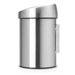 Brabantia Touch Bin prullenbak 3 liter muurgemonteerd, matstaal< Pedaalemmers