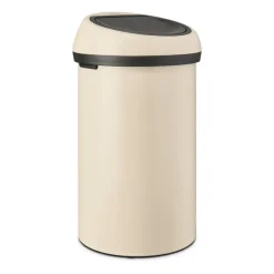 Brabantia Touch Bin prullenbak rond 60 liter, Soft Beige< Pedaalemmers