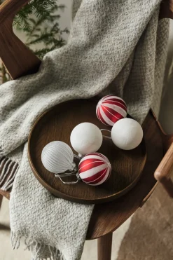 Scandi Living Tradition kerstballen 6-pack, Red/white< Kerstdecoraties