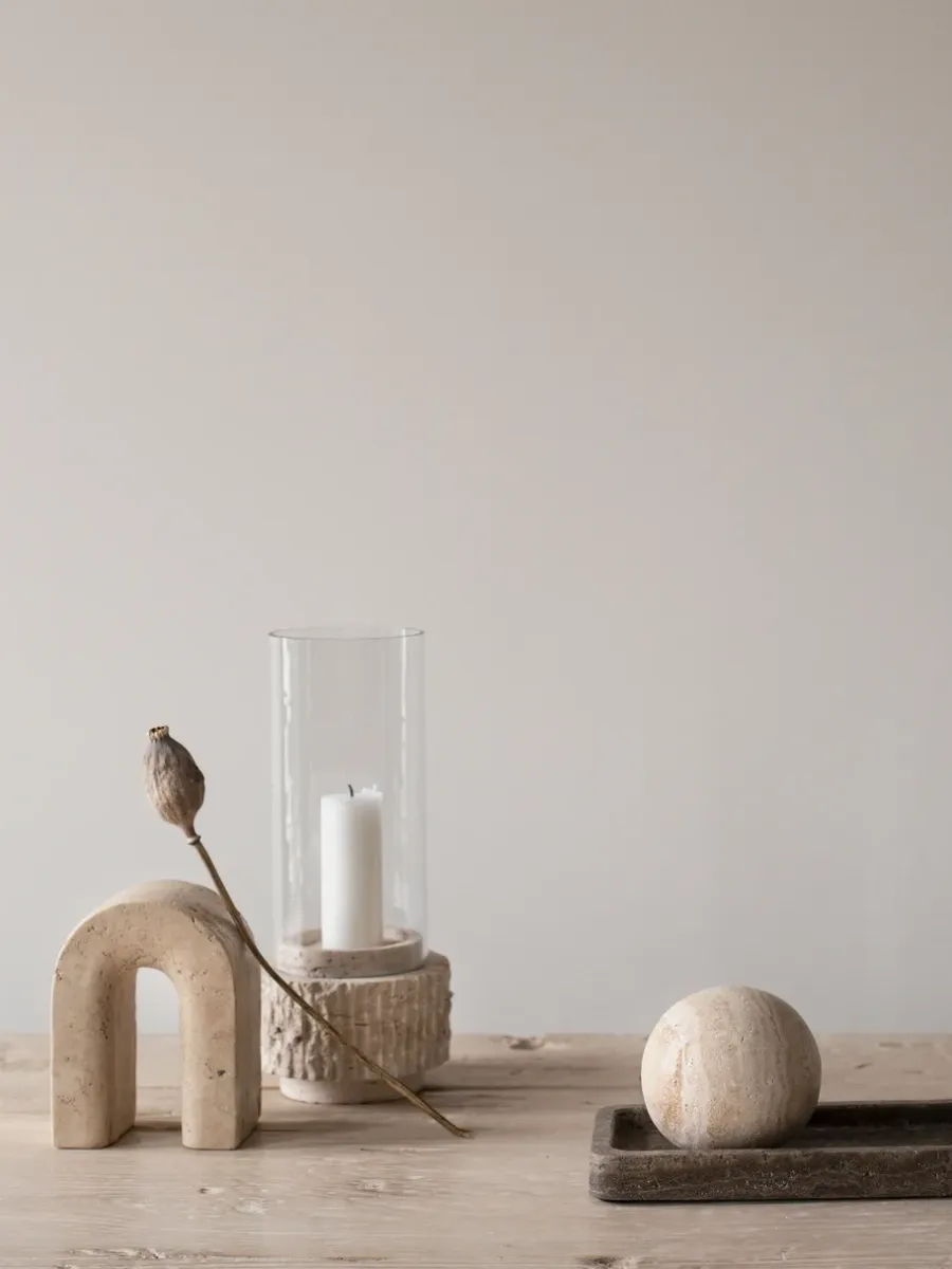 Tell Me More Travertin decoratieplankje 13x25 cm, Bruin< Decoratieve Accessoires|Decoratieve Dienbladen