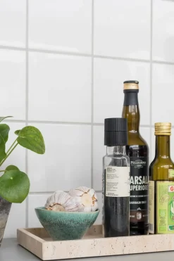 Mette Ditmer Travertine decoratie dienblad 16x31 cm, Linnen< Decoratieve Accessoires|Decoratieve Dienbladen