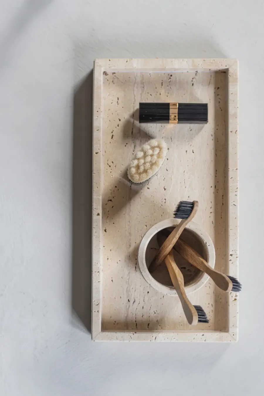 Mette Ditmer Travertine decoratie dienblad 16x31 cm, Linnen< Decoratieve Accessoires|Decoratieve Dienbladen
