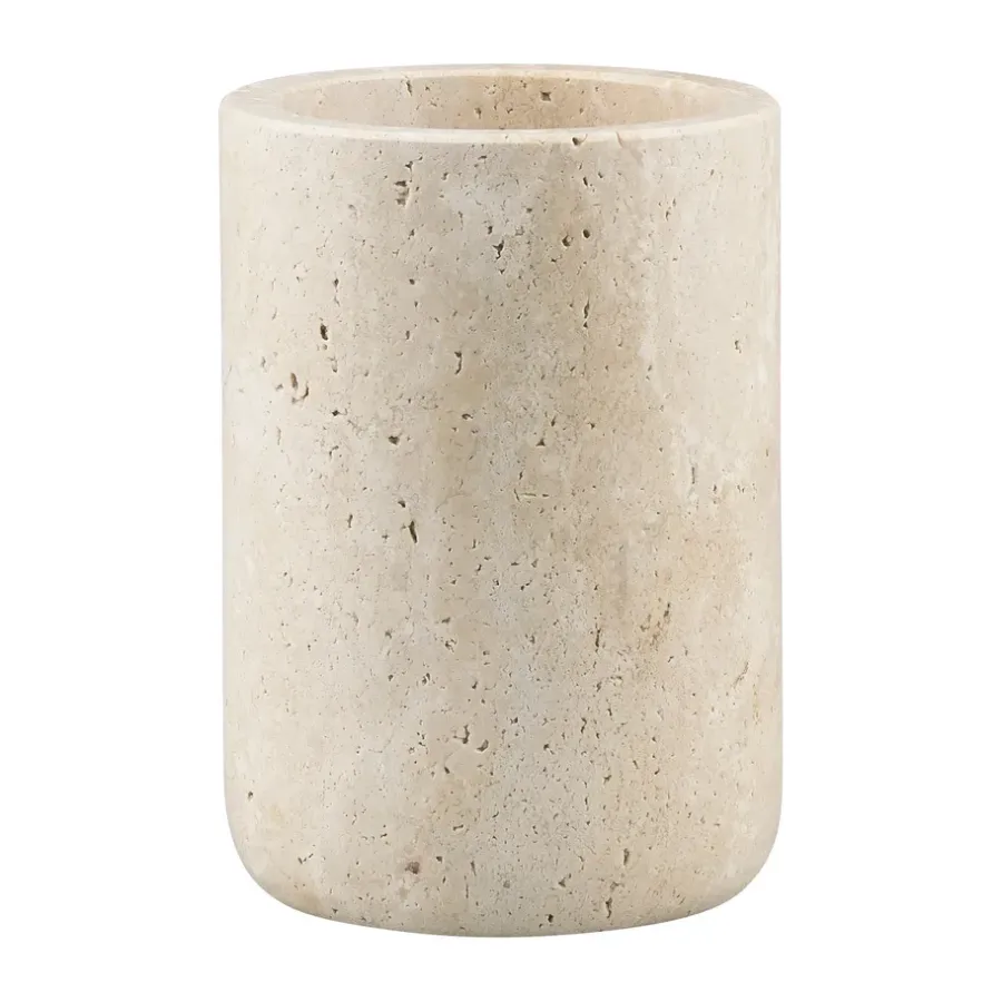 Mette Ditmer Travertine tandenborstelhouder 10 cm, Linnen< Tandenborstelhouders