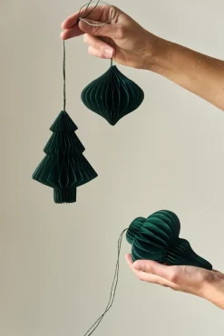 Scandi Living Tree kerstballen 4-pack, Forest Green< Kerstdecoraties