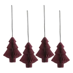 Scandi Living Tree kerstballen 4-pack, Red< Kerstdecoraties