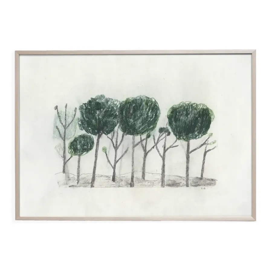 Fine Little Day Trees poster 50x70 cm, Zwart- off white< Posters