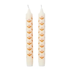 Broste Copenhagen Tulip kroonkaars 2-pack, White-soft pink< Kaarsen