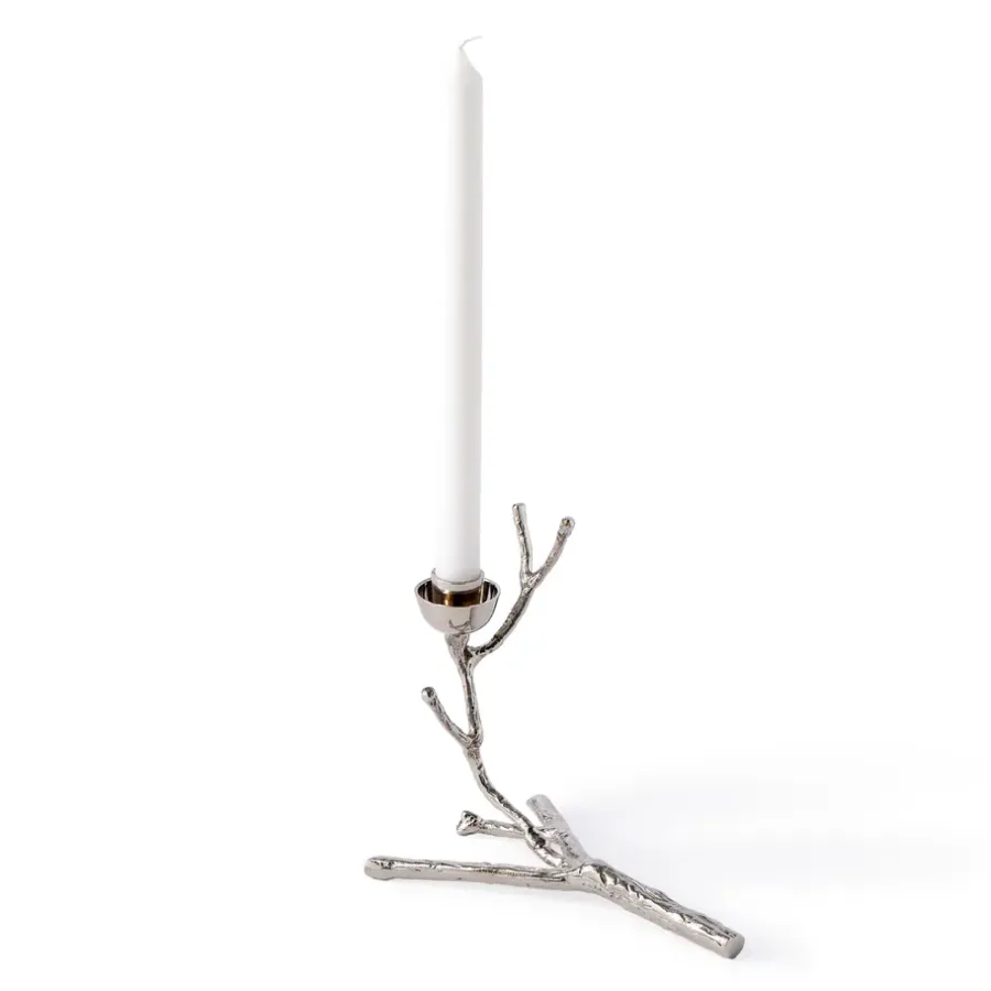 POLSPOTTEN Twiggy kandelaar XS 14 cm, Zilver< Kandelaars