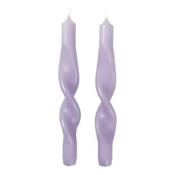 Broste Copenhagen Twist twisted candles gedraaide kaarsen 23 cm 2-pack, Orchid light purple< Kaarsen