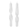Broste Copenhagen Twist twisted candles gedraaide kaarsen 23 cm 2-pack, Pure white< Kaarsen