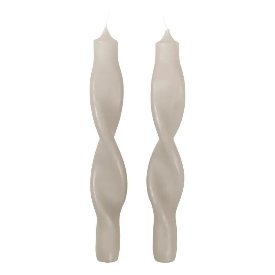 Broste Copenhagen Twist twisted candles gedraaide kaarsen 23 cm 2-pack, Rainy day< Kaarsen