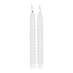Scandi Essentials Twisted ledkaarsen 25 cm 2-pack, Wit< Led-Kaarsen