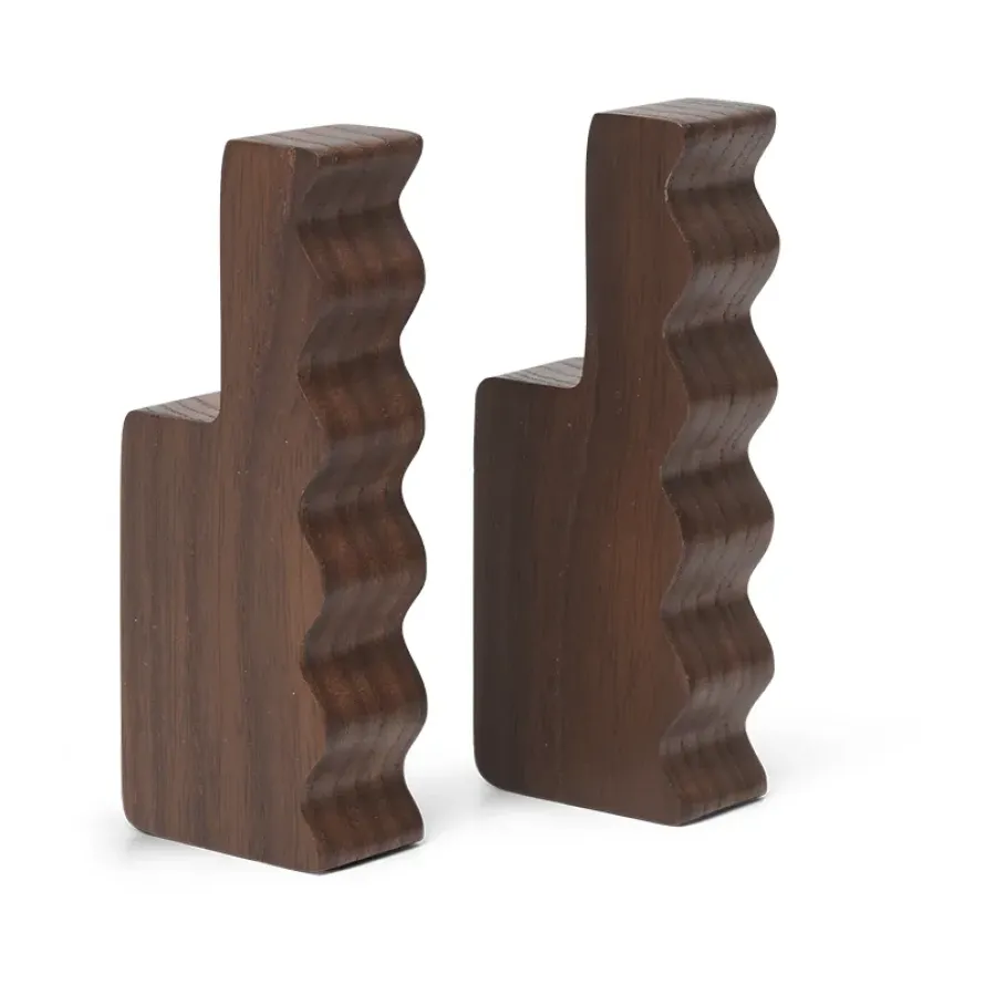 Ferm Living Unda haak 2-pack, Donkerbruin< Haken & Hangers