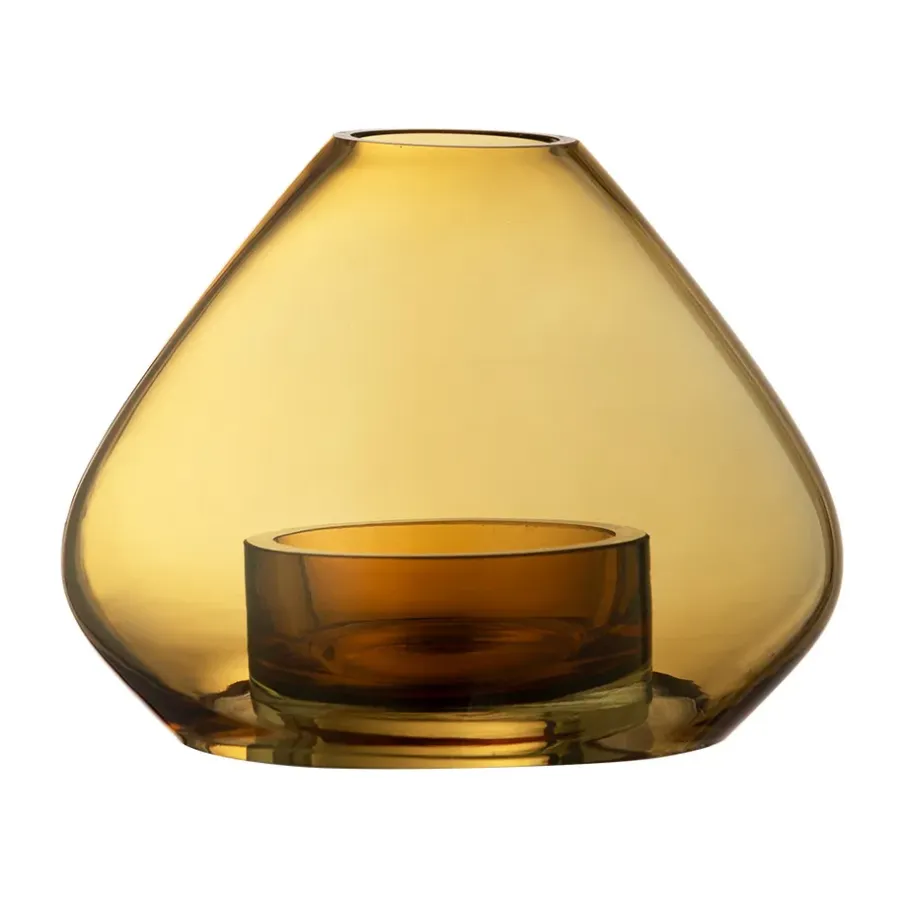 AYTM Uno lantaarn-vaas 12 cm, Amber< Kaarsenhouders & Kaarsenborden