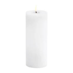 Uyuni Lighting Uyuni LED Blokkaars melted, Witte rustieke, Ø7,8x20 cm< Led-Kaarsen