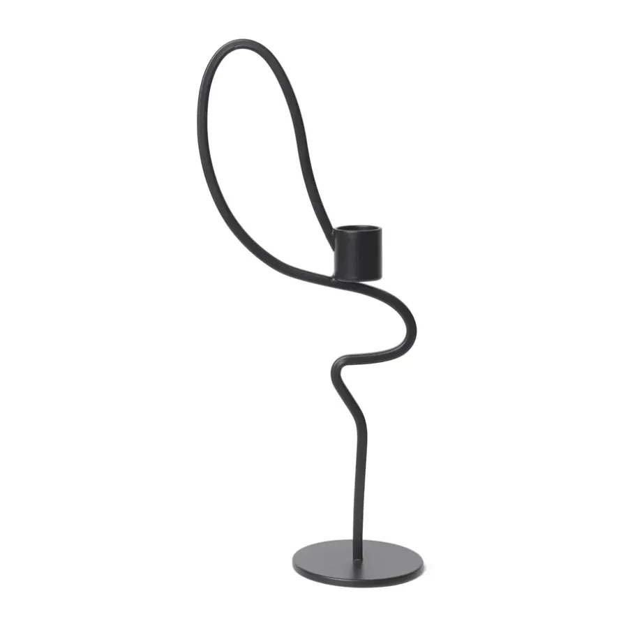 Ferm Living Valse kandelaar high, Zwart< Kandelaars