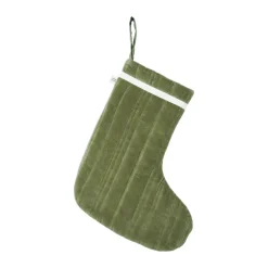 Ferm Living Vari quilted kerstsok, Velvet-khaki< Kerstdecoraties