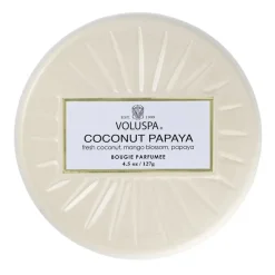 Voluspa Vermeil Mini Tin geurkaars 25 uur, Coconut Papaya< Geurkaarsen & Aroma Diffusers