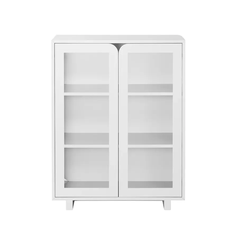 1898 Vidja lage vitrinekast, White< Kasten & Vitrines