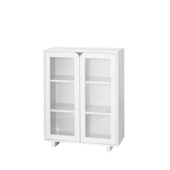 1898 Vidja lage vitrinekast, White< Kasten & Vitrines