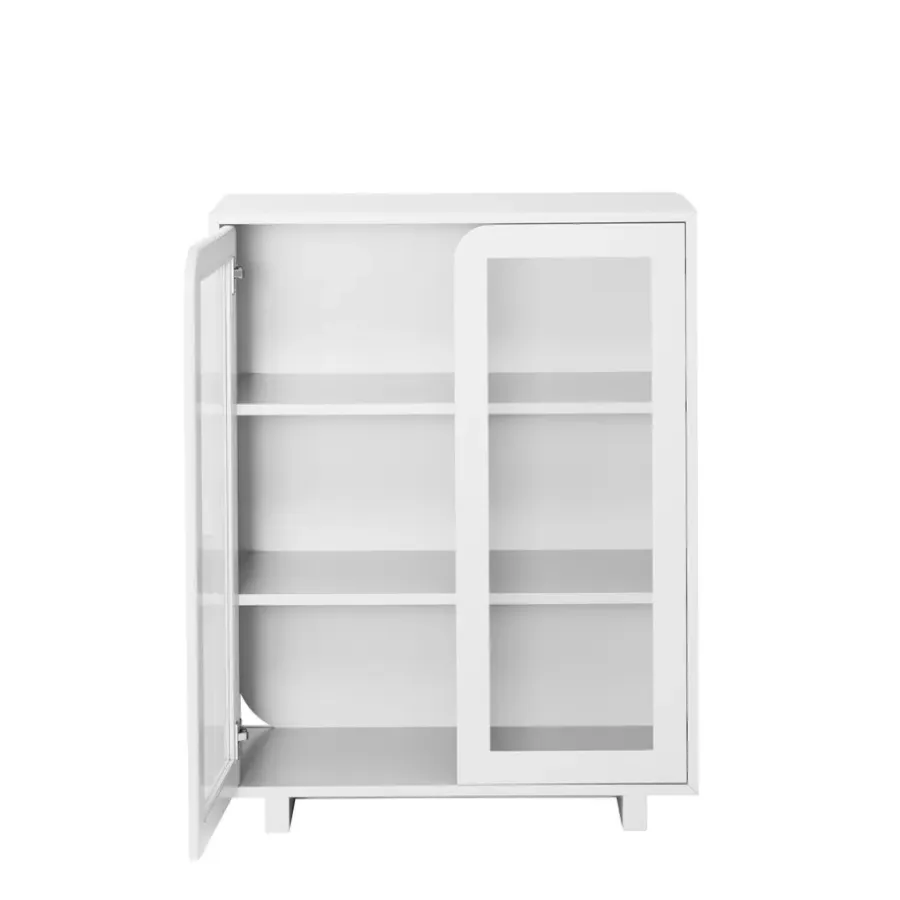 1898 Vidja lage vitrinekast, White< Kasten & Vitrines