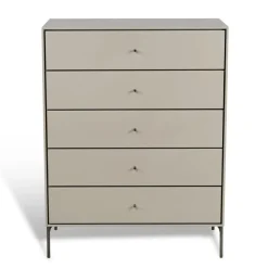 Mavis Volt kast 5 lades beige, Details in roestvrij staal< Ladekasten & Ladeblokken