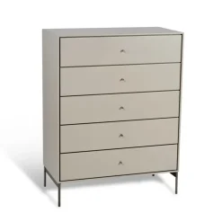 Mavis Volt kast 5 lades beige, Details in roestvrij staal< Ladekasten & Ladeblokken