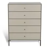 Mavis Volt kast 5 lades beige, Details in zwart< Ladekasten & Ladeblokken
