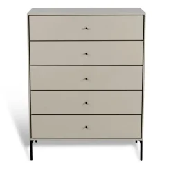 Mavis Volt kast 5 lades beige, Details in zwart< Ladekasten & Ladeblokken