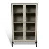 Mavis Volt vitrinekast 130 cm beige, Details in zwart< Kasten & Vitrines