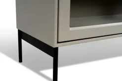 Mavis Volt vitrinekast 130 cm beige, Details in zwart< Kasten & Vitrines