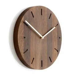 Applicata Watch Out wandklok eiken, gerookt eiken-messing< Wandklokken