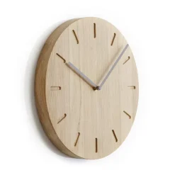 Applicata Watch Out wandklok eiken, eiken-grijs< Wandklokken