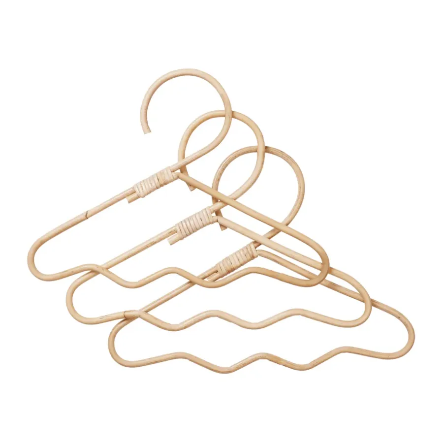 Ferm Living Wavi kledinghanger 3-pack, Natural< Kapstokken & Hangrekken|Haken & Hangers