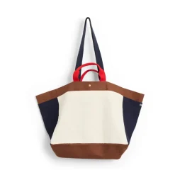 HAY Weekend Bag Organic tas M, Cream multi< Opbergmanden