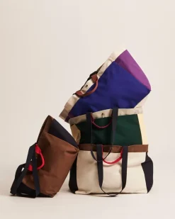 HAY Weekend Bag Organic tas M, Cream multi< Opbergmanden
