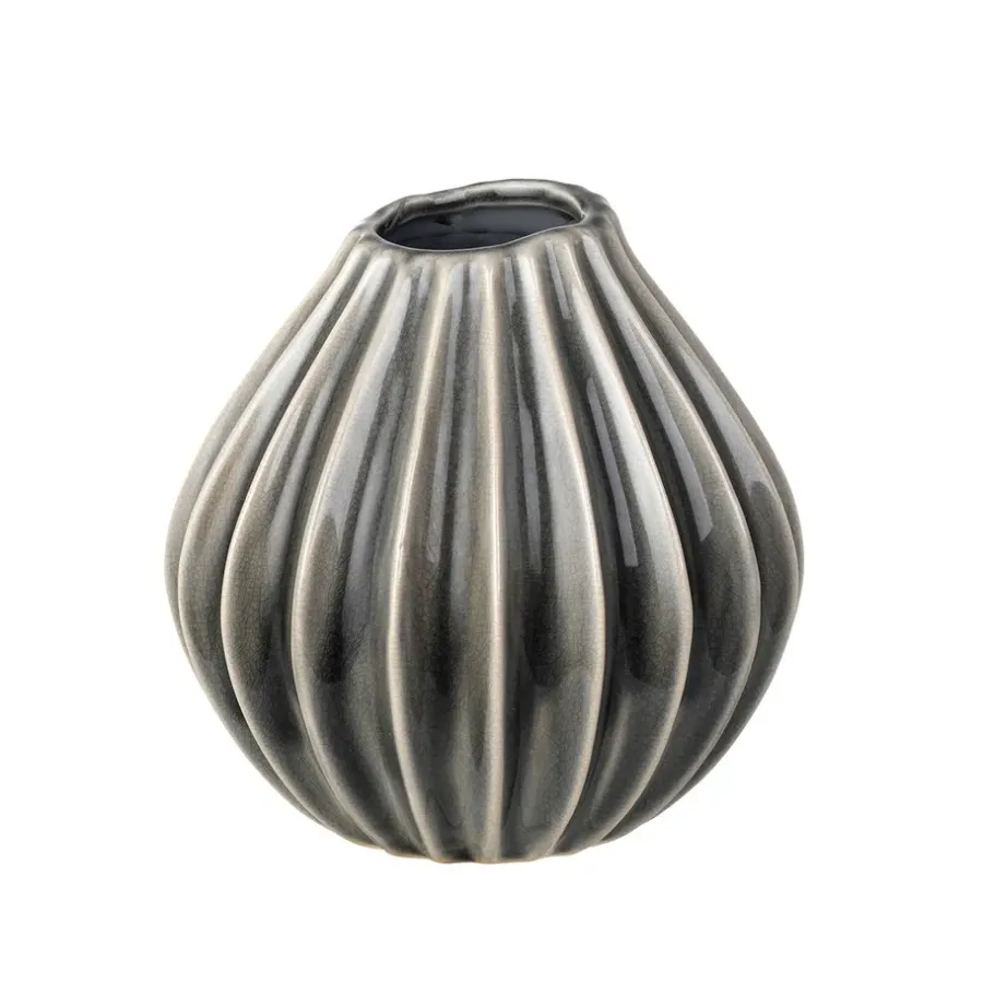 Broste Copenhagen Wide vaas - smoked pearl, S. 15 cm.< Vazen