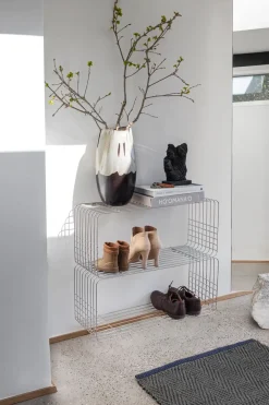 Mette Ditmer Wire wandrek, Chrome, 31x70x26 cm< Planken & Planksystemen