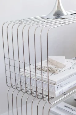 Mette Ditmer Wire wandrek, Chrome, 31x70x26 cm< Planken & Planksystemen