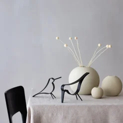 Cooee Design Woody Bird medium, Zwart gebeitst eikenhout< Paasdecoratie|Houten Beelden